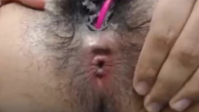 Closeup of super hairy bush with lovense picture slut