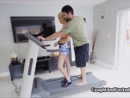 Treadmill fucky sucky with lucky voyeur picture slut